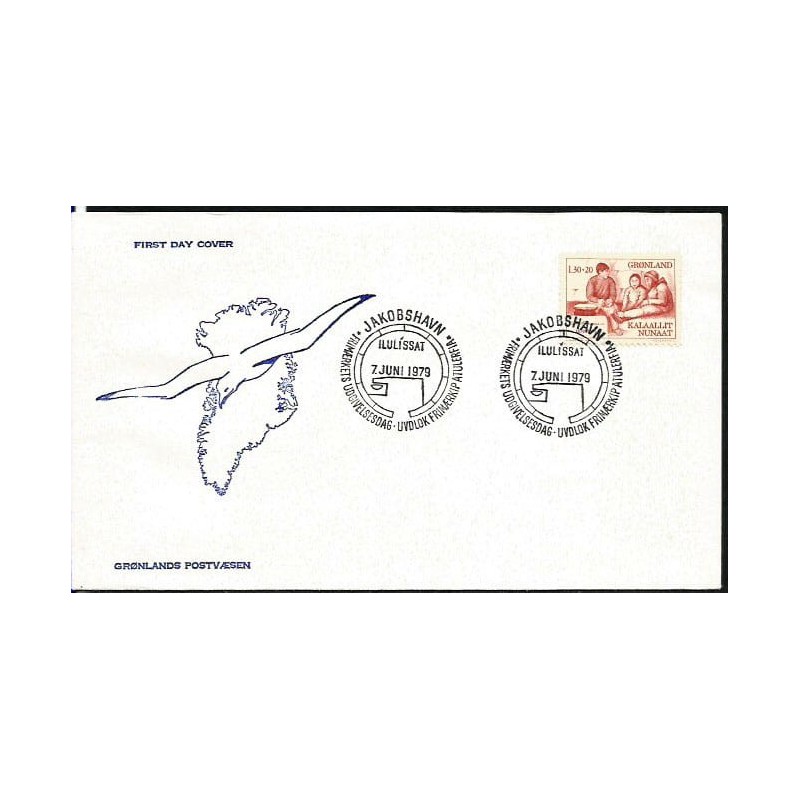 Grenlandia 1979, K. Rasmussen, Arktyka, podróżnik. FDC