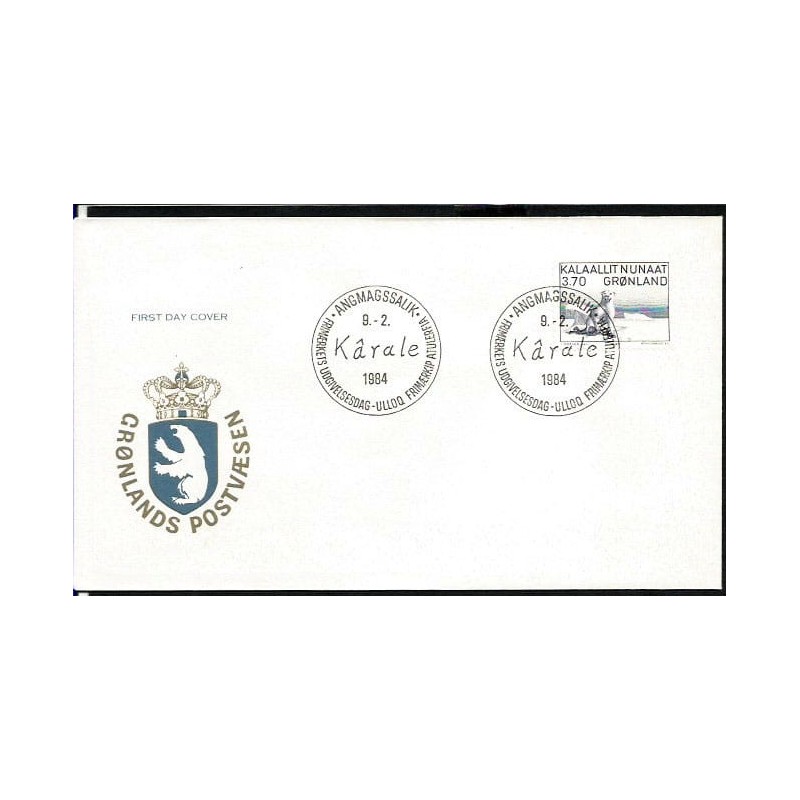 Grenlandia 1984, Niedźwiedź polarny. FDC