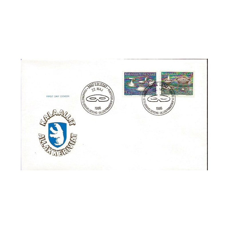 Grenlandia 1986, Rzemiosło, archeologia. FDC