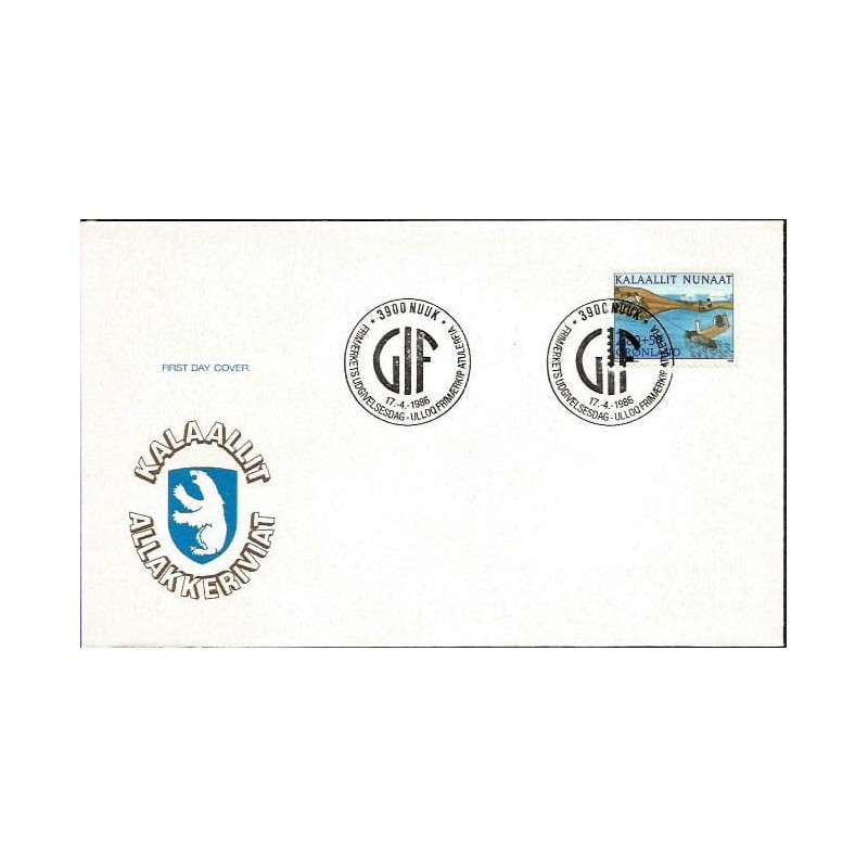 Grenlandia 1986, Sport, ciągnięcie liny. FDC