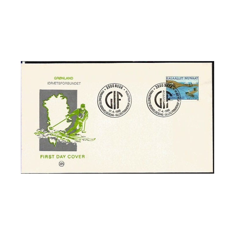Grenlandia 1986, Sport, ciągnięcie liny. FDC
