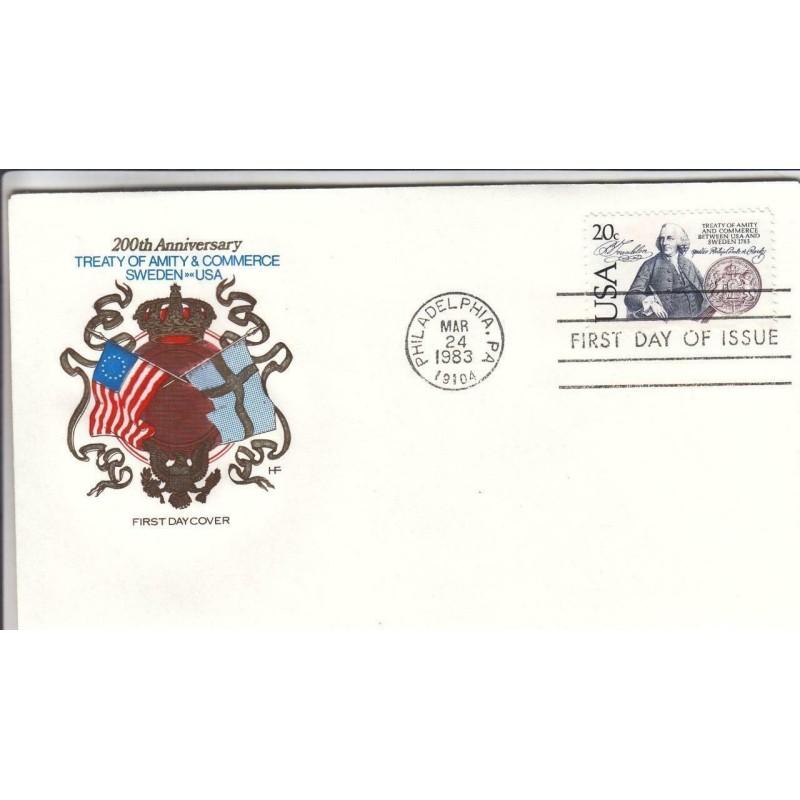 USA 1983, Traktat ze Szwecją. CZ. SŁANIA. FDC