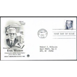 USA 1992, Earl Warren. CZ. SŁANIA. FDC