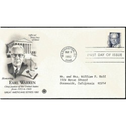 USA 1992, Earl Warren. CZ. SŁANIA. FDC