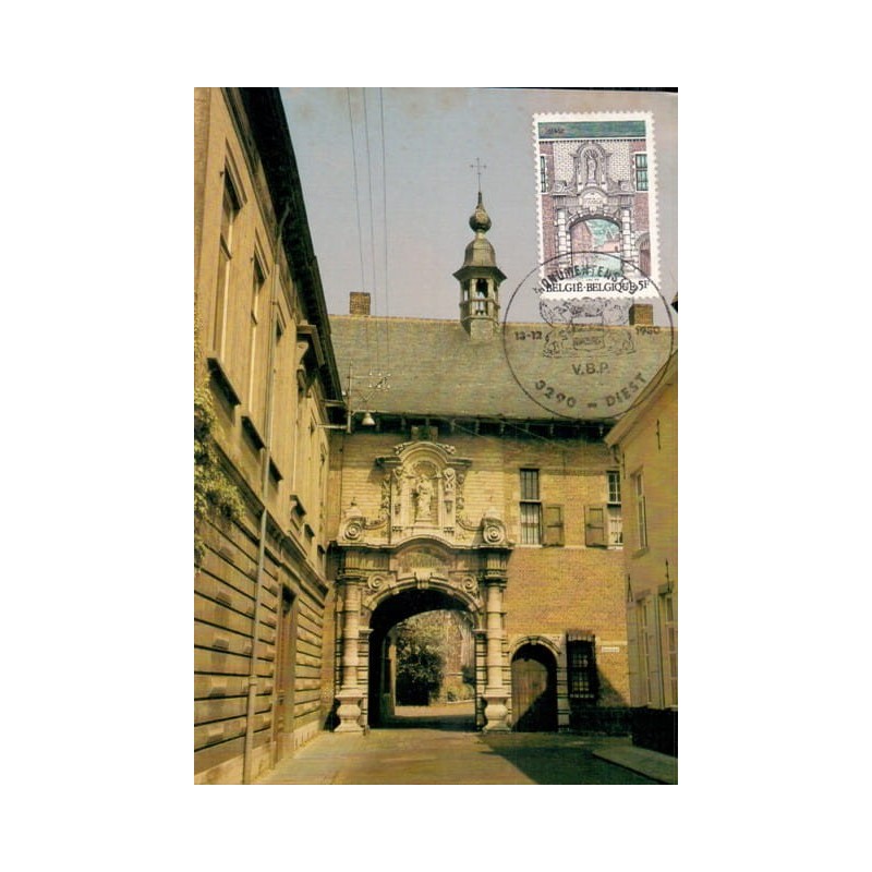 Belgia 1980, Brama, portal, architektura. Karta maksimum
