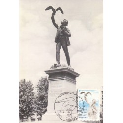 Belgia 1980, Rodenbach, poezja, rzeźba, ptak. Karta maksimum