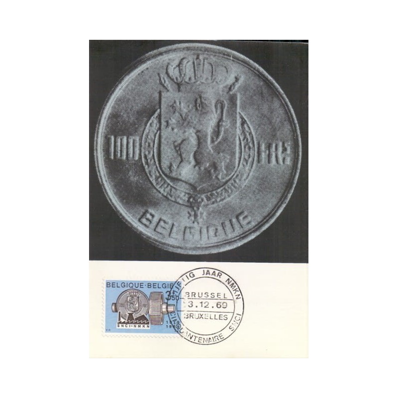 Belgia 1969, Bankowość, moneta. Karta maksimum