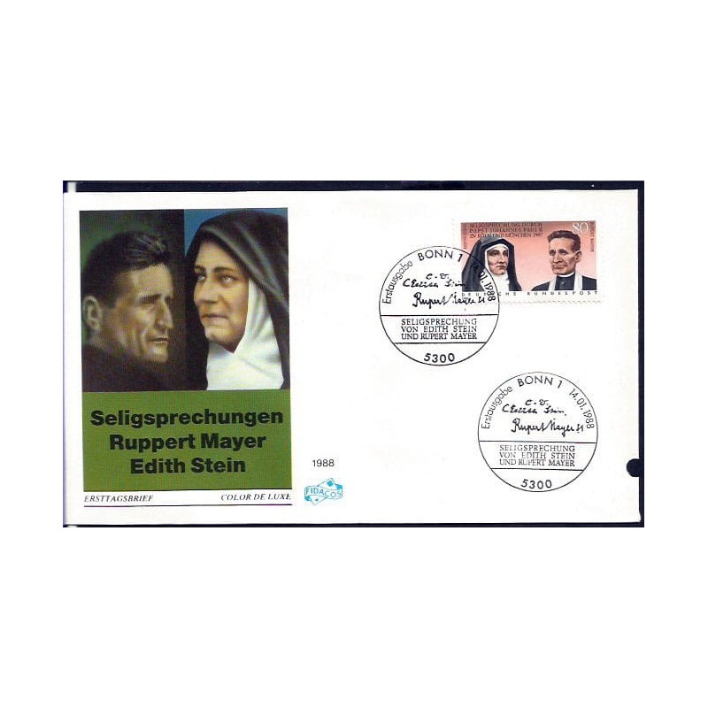 Niemcy 1988, Papież Jan Paweł II, Św. E. Stein, Wrocław, Auschwitz. FDC