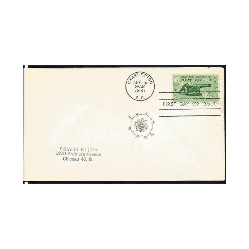 USA 1961, Wojna secesyjna, Fort Sumter. FDC