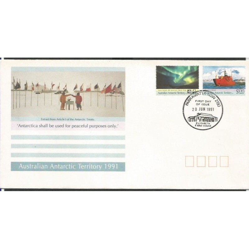 Australia AAT 1991, Układ Antarktyczny. FDC