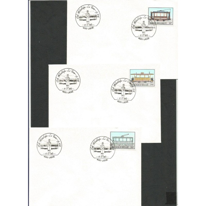 Belgia 1983, Tramwaje. 3 koperty. Liege