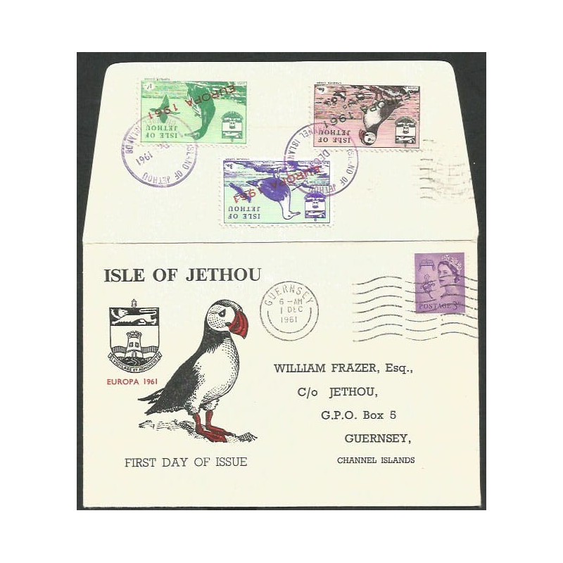 Guernsey (Jethou) 1961, Ptaki. FDC