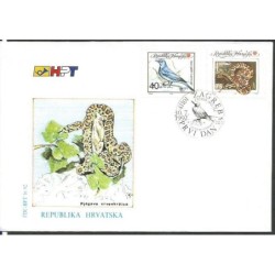 Chorwacja 1992, Fauna, ptaki i płazy. FDC