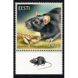 Estonia 2020, Zwierzęta: szczur. Margines **