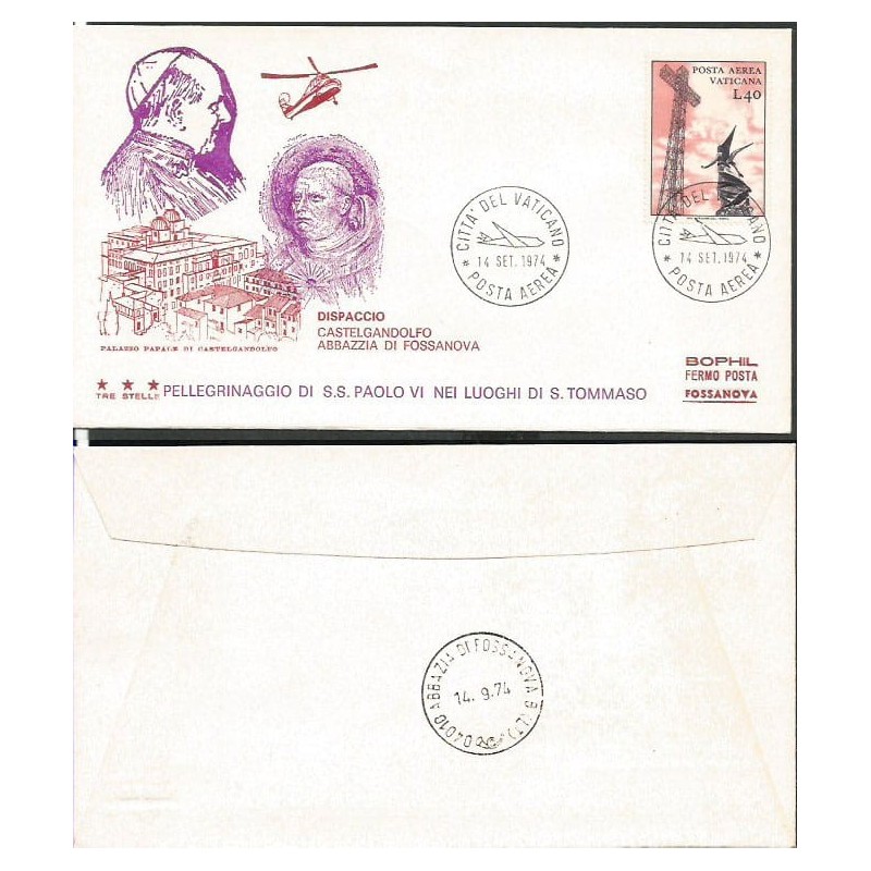 Watykan 1974, Papież Paweł VI, Fossanova, lot.