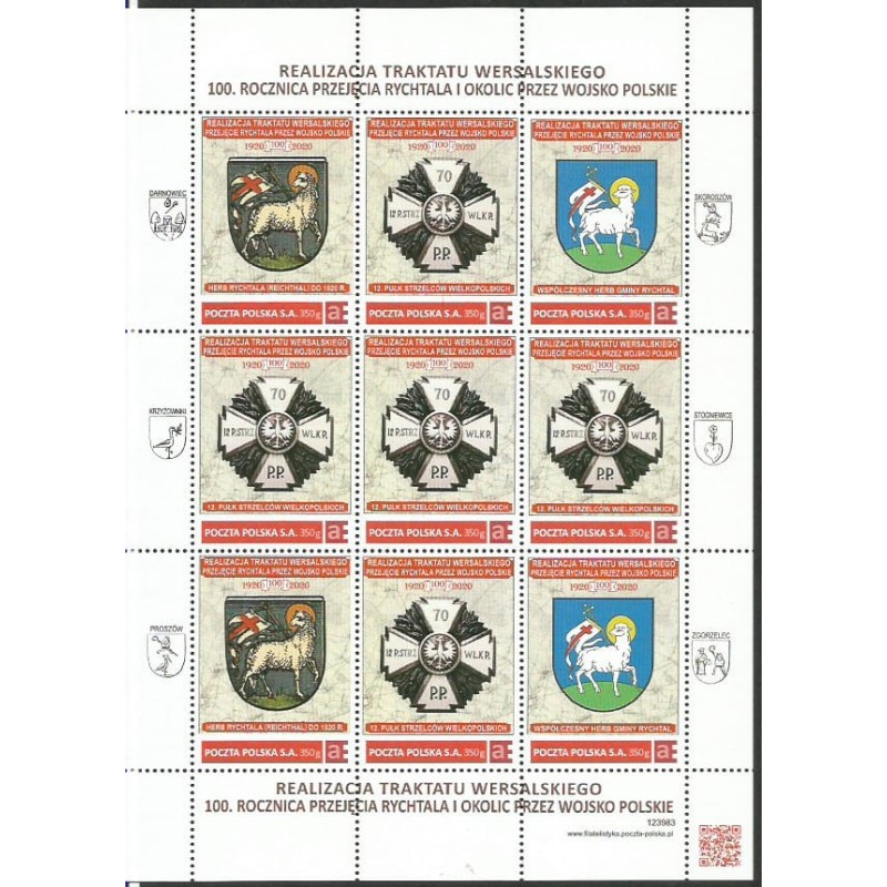 2020 Personalizowany. Rychtal, niepodległość, Traktat Wersalski, wojsko. Arkusz