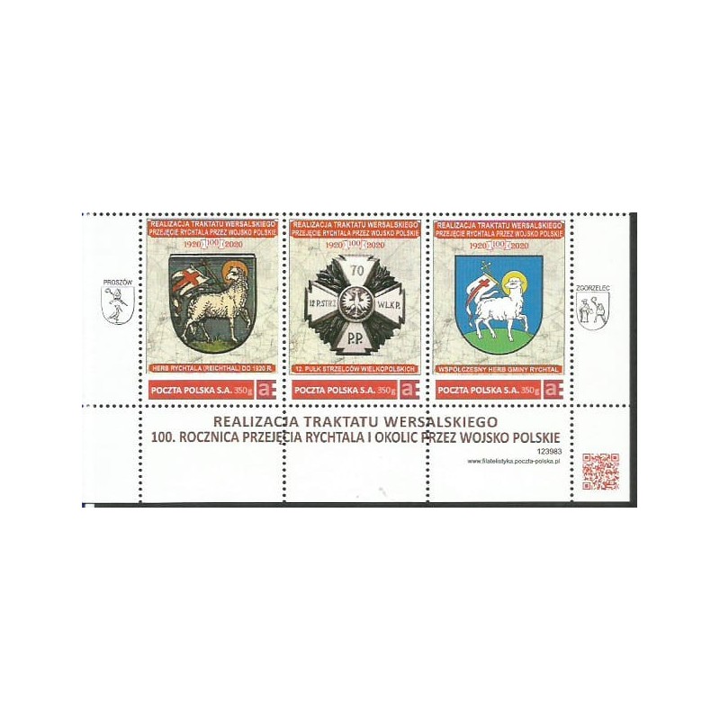 2020 Personalizowany. Rychtal, niepodległość, Traktat Wersalski, wojsko. Pasek