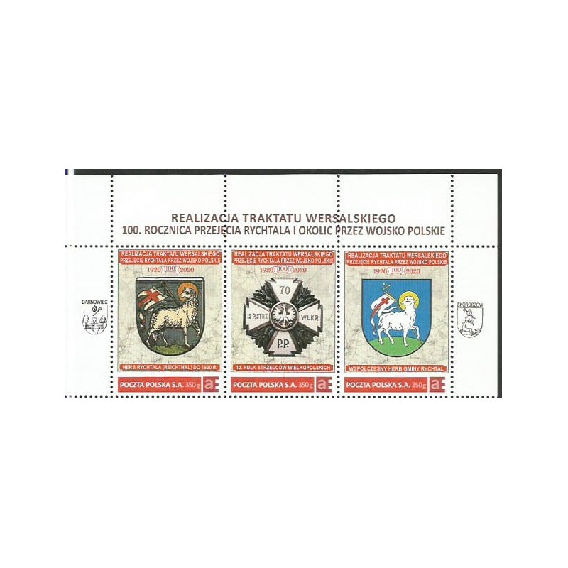 2020 Personalizowany. Rychtal, niepodległość, Traktat Wersalski, wojsko. Pasek