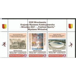 2021 Personalizowany. Wrocław, sport, piłka nożna, stadion, fontanna. Pasek z marginesem