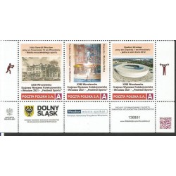 2021 Personalizowany. Wrocław, sport, piłka nożna, stadion, fontanna. Pasek z marginesem