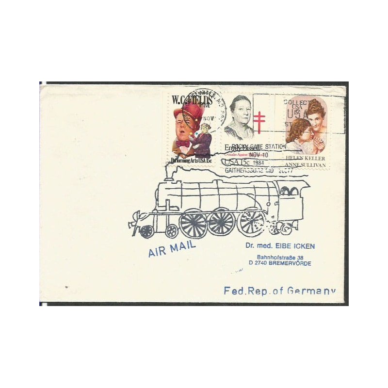 USA 1984, Kolej, kolejnictwo. Gaithersbourne