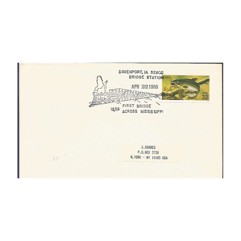 USA 1986, Kolej, kolejnictwo, most. Davenport