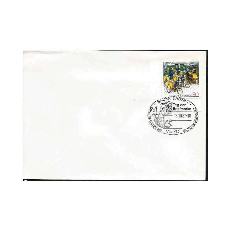 Niemcy 1987, Poczta, listonosz, dzień znaczka. Baden-Baden