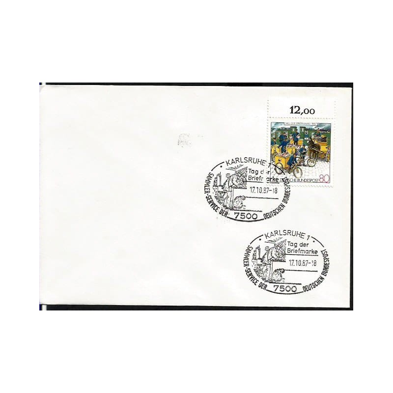 Niemcy 1987, Poczta, listonosz, dzień znaczka. Karlsruhe