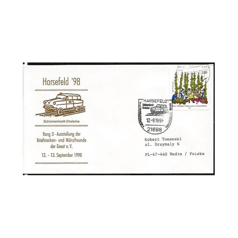 Niemcy 1998, Kolej, kolejnictwo, drezyna. Harsefeld