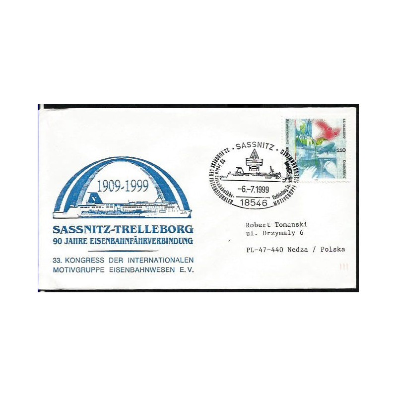 Niemcy 1999, Kolej, kolejnictwo, prom. Sassnitz