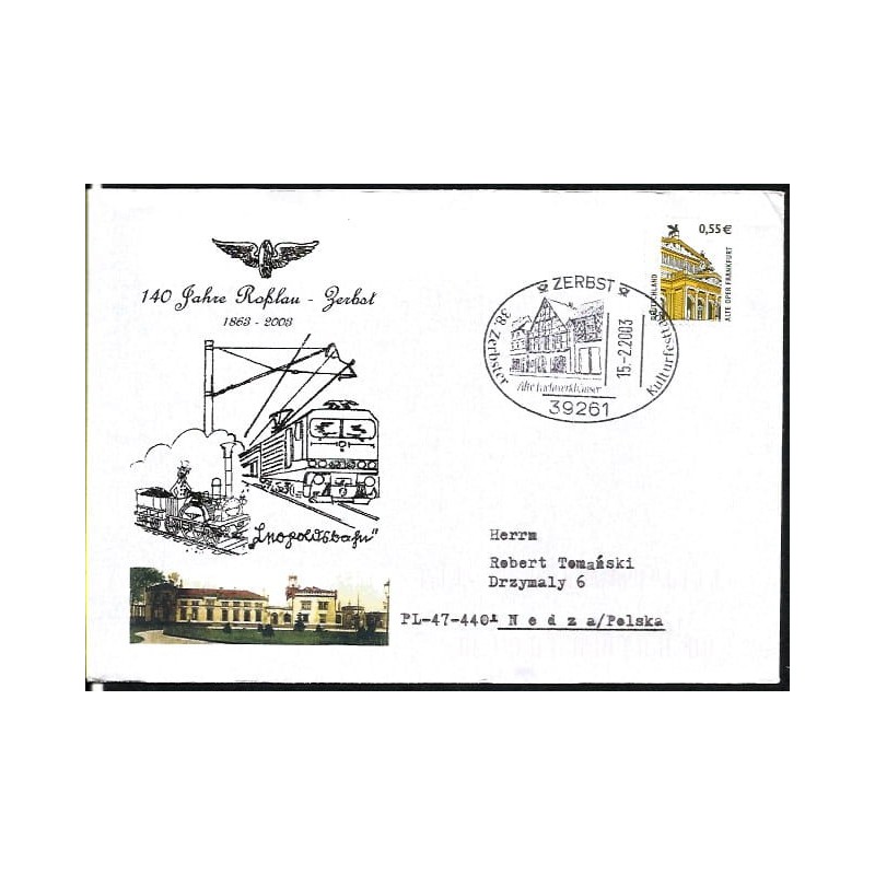 Niemcy 2003, Kolej, kolejnictwo, dworzec. Zerbst