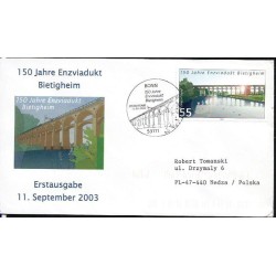 Niemcy 2003, Kolej, kolejnictwo, most, wiadukt. FDC Bonn