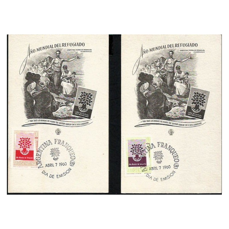 Argentyna 1960, Uchodźcy, rok ONZ. 2 x Karta maksimum