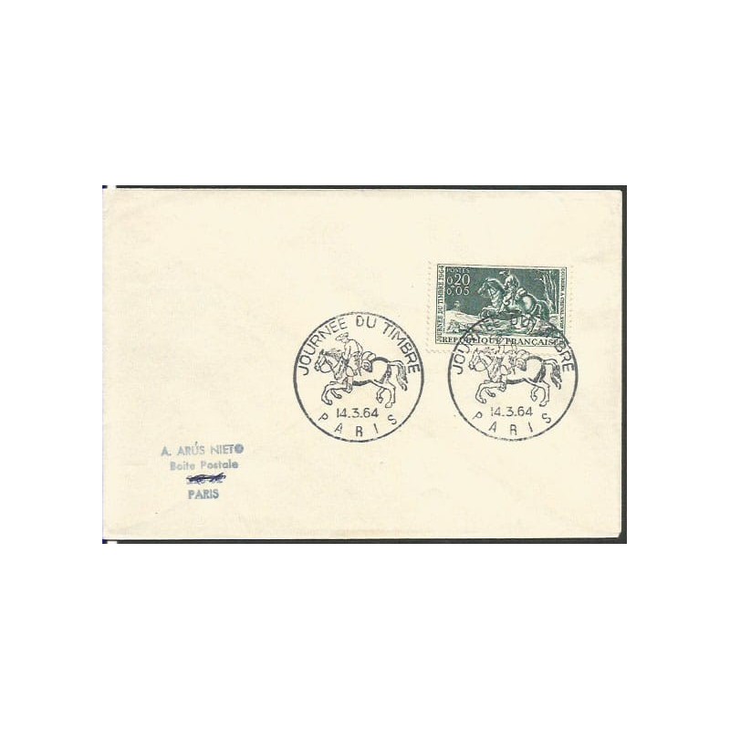 Francja 1964, Dzień znaczka, goniec. FDC Paryż