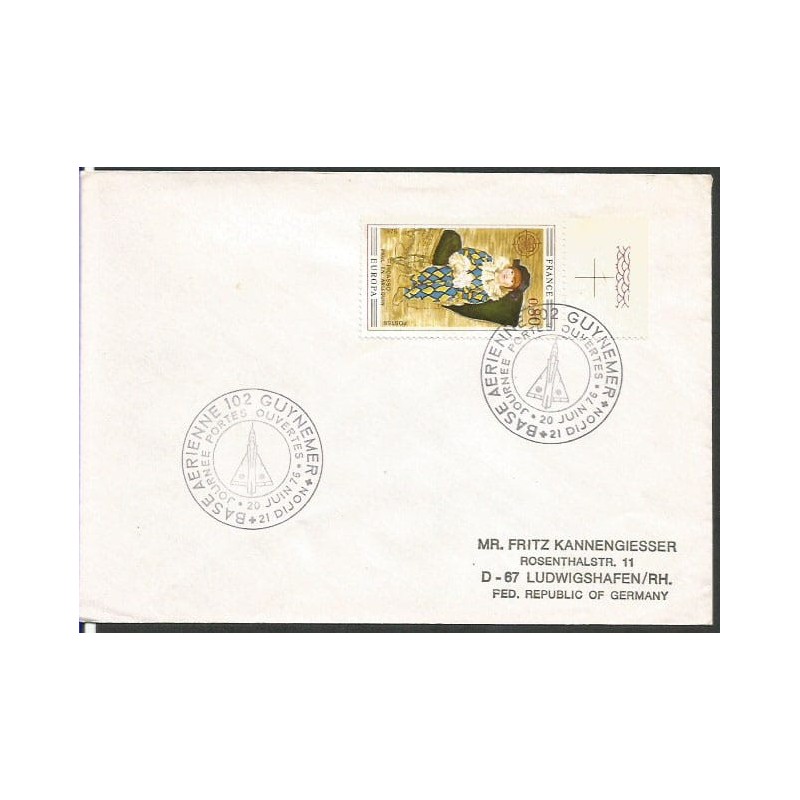 Francja 1976, Myśliwiec, baza lotnicza, wojsko. Dijon