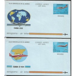 Hiszpania 1983, Aerogram, lotnictwo. Dwie całostki