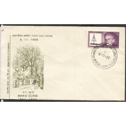 Indie 1968, Maria Curie, Nobel. FDC Lucknow