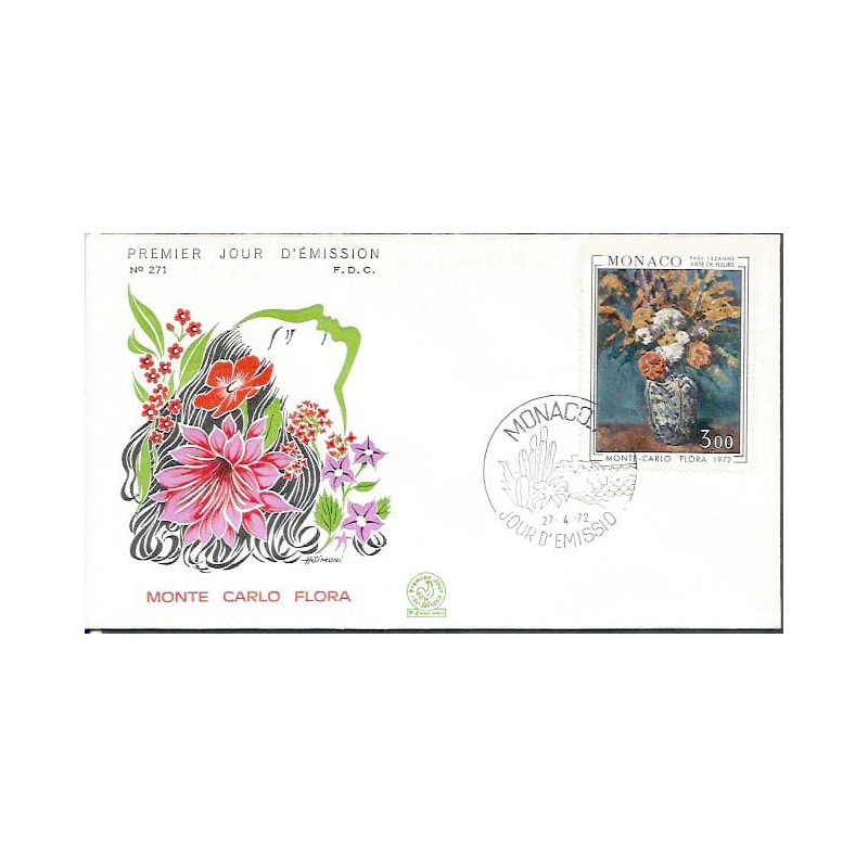 Monako 1972, Kwiaty, bukiet. FDC