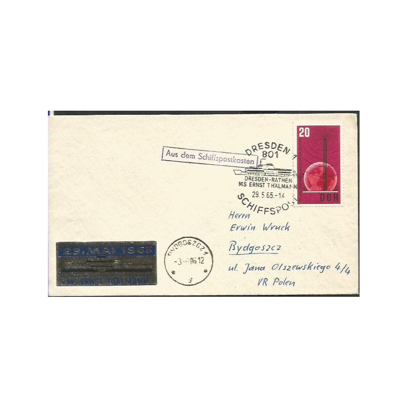 Niemcy NRD 1965, Poczta statkowa. Drezno