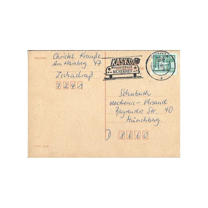 Niemcy NRD 1990, Samochód, ubezpieczenia. Grimma