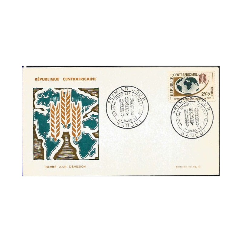 Rep. Śr. Afryki 1963, Żywność, głód, rolnictwo. FDC