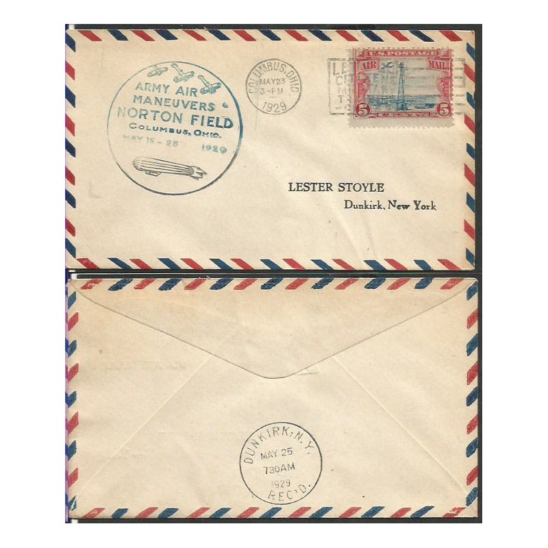 USA 1929, Poczta lotnicza, lotnictwo wojskowe. Columbus