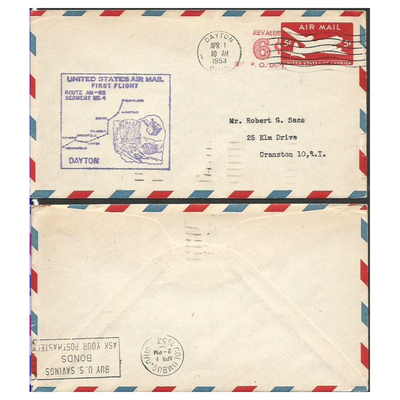USA 1953, Poczta lotnicza. Dayton