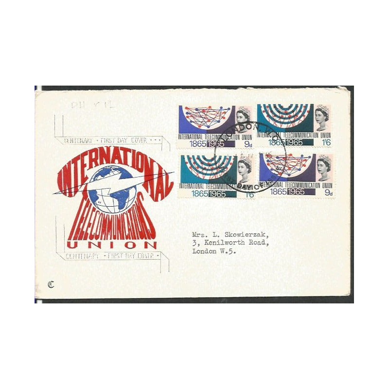 Wielka Brytania 1965, Telekomunikacja, UIT. FDC