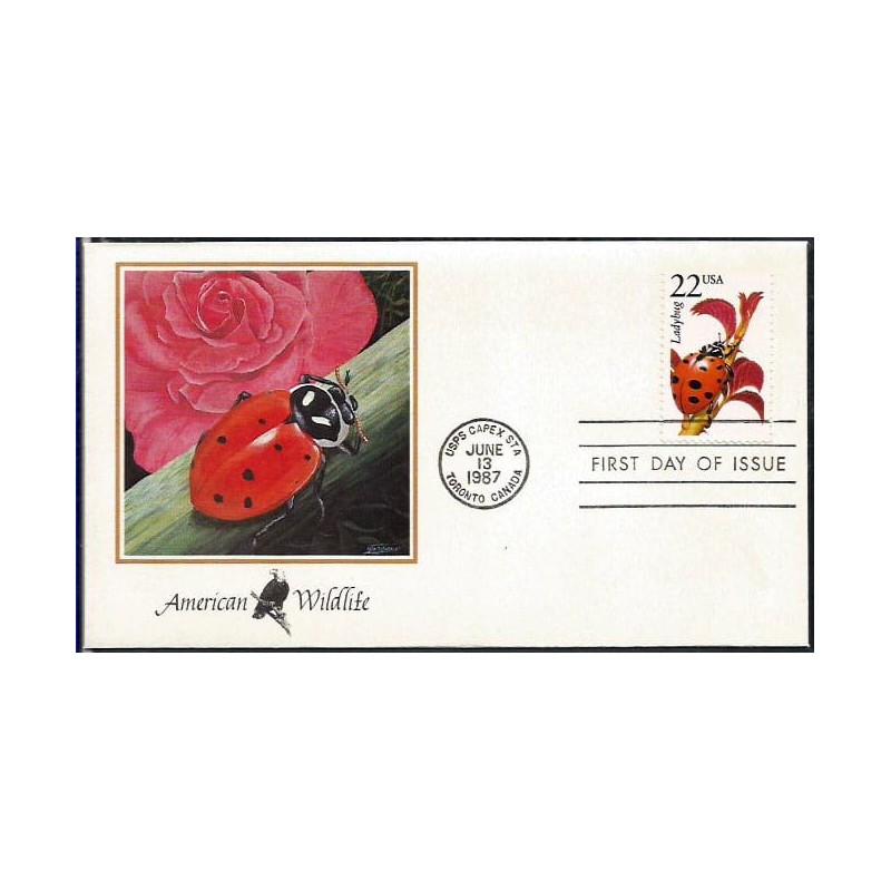 USA 1987, Fauna: biedronka, owad. FDC