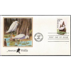 USA 1987, Fauna: czapla, ptak. FDC