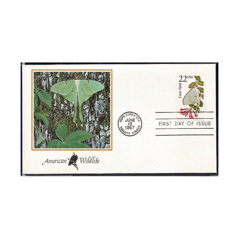 USA 1987, Fauna: ćma, owad. FDC