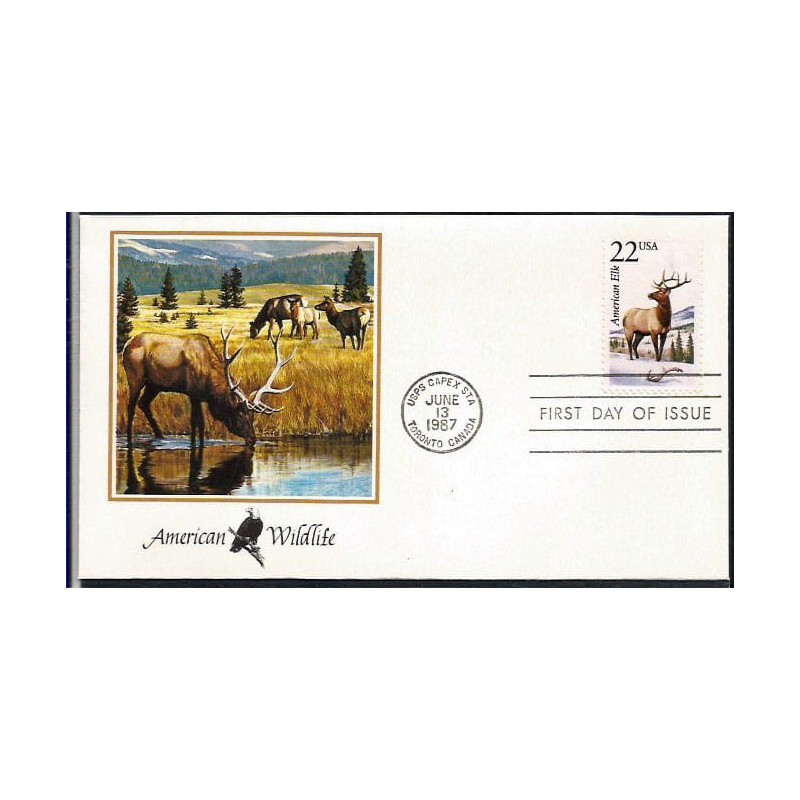 USA 1987, Fauna: jeleń. FDC