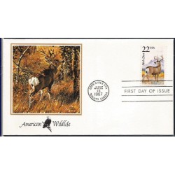 USA 1987, Fauna: jeleń. FDC