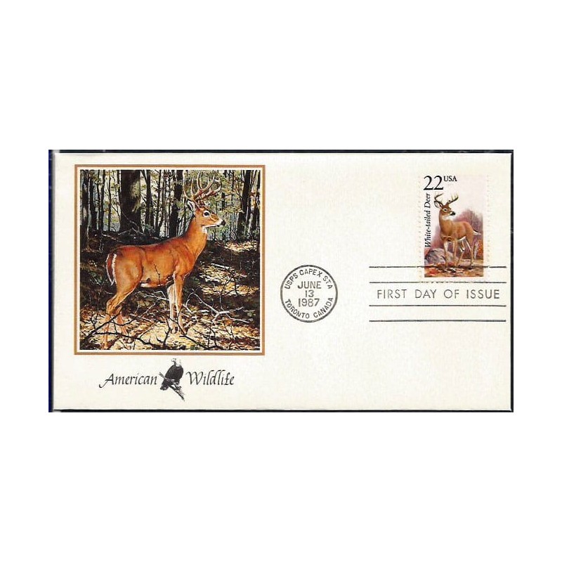 USA 1987, Fauna: jeleń. FDC